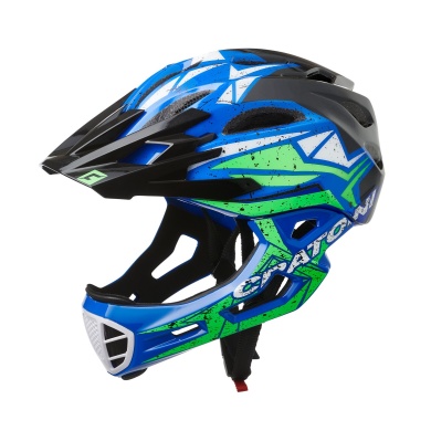 Cratoni Fahrradhelm C-Maniac PRO (Full Protection) schwarz/blau/lime